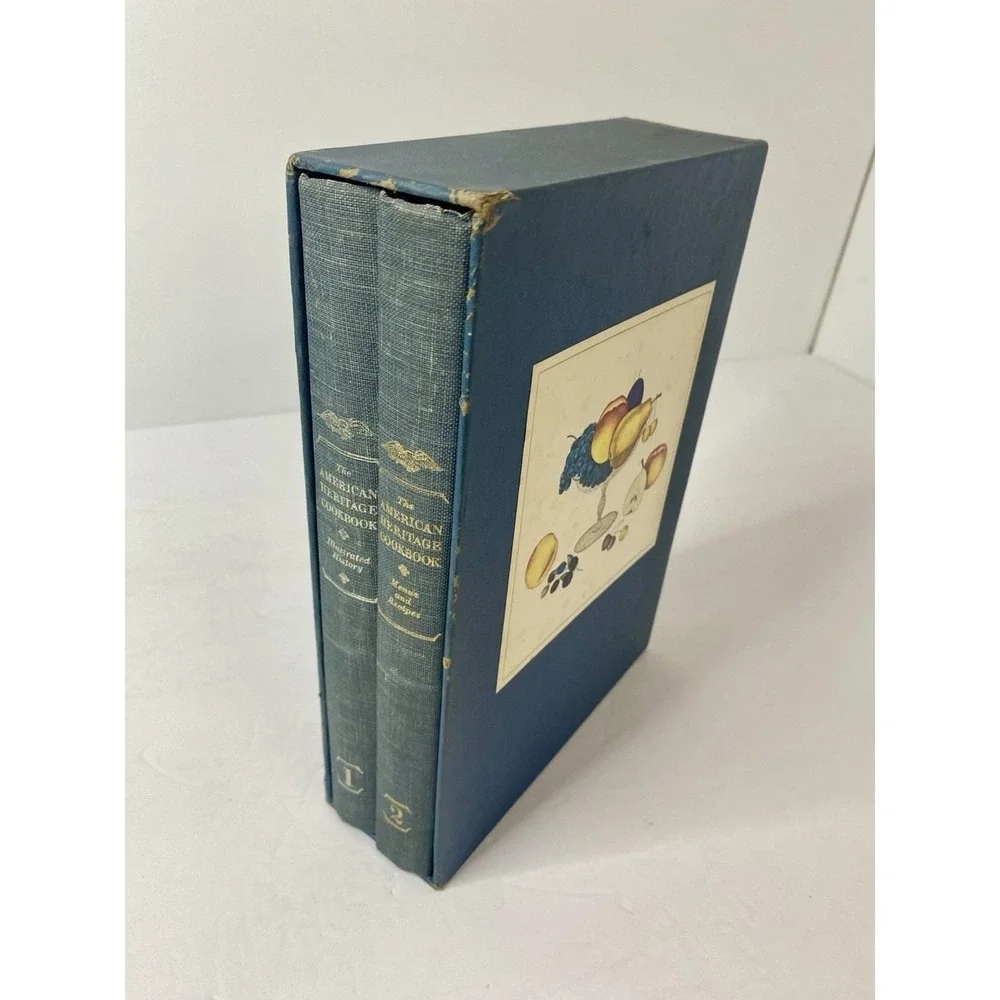 THE AMERICAN HERITAGE‎ COOKBOOK Set Volume 1 & 2 Slipcase 1964 Recipes History